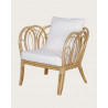 Aurora- Fauteuil de jardin en rotin avec coussin blanc