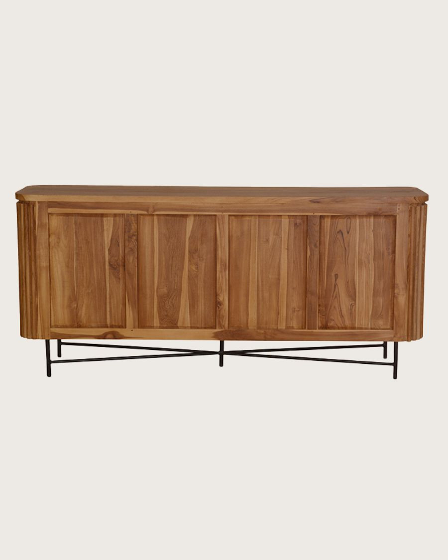 Opera - Credenza in stile retrò in legno di teak riciclato