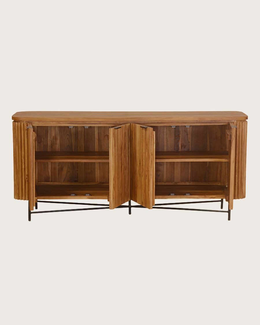 Opera - Credenza in stile retrò in legno di teak riciclato