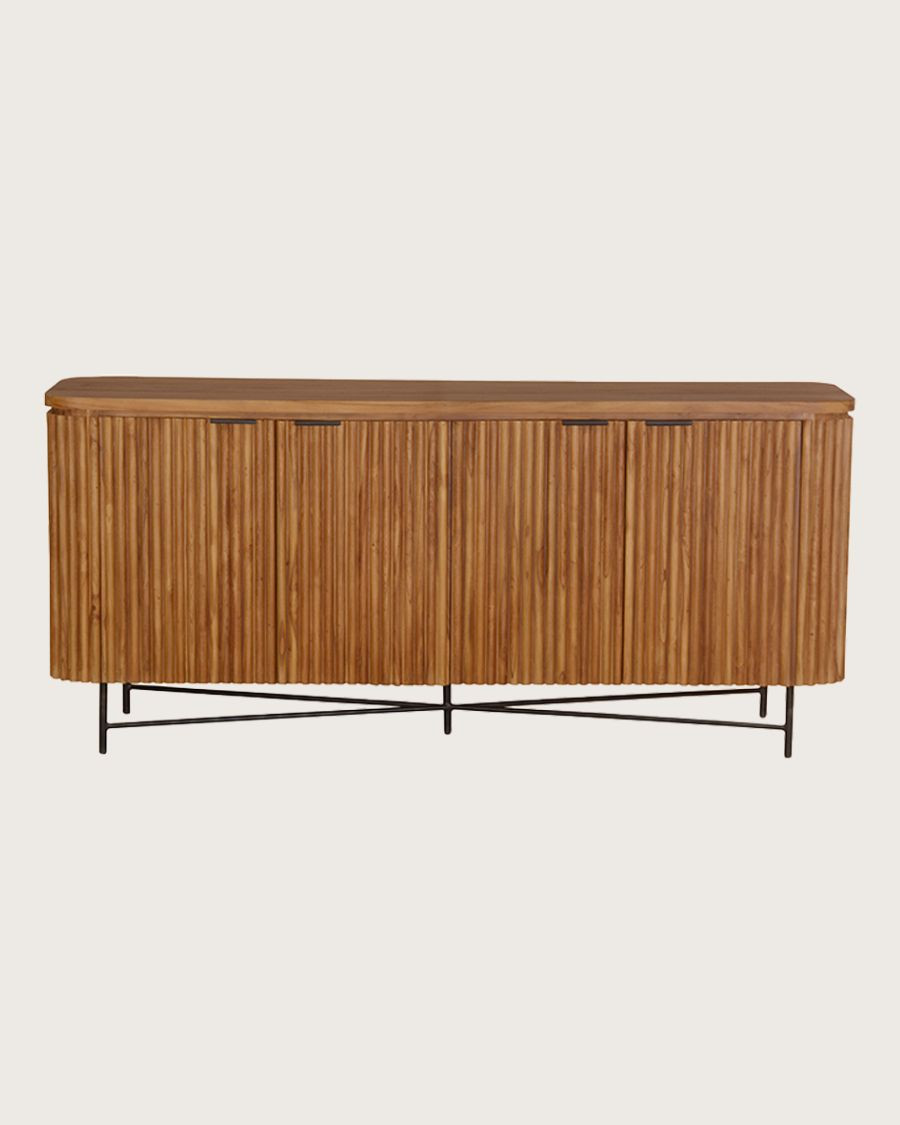 Opera - Credenza in stile retrò in legno di teak riciclato