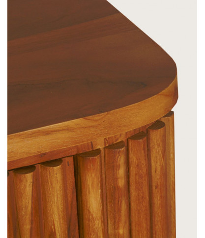 copy of Haussman - Buffet rétro en bois de manguier massif et plateau laqué noir 150 cm
