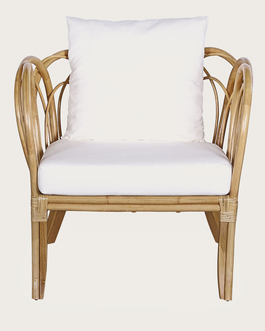 Aurora - Rattan garden armchair with white cushion