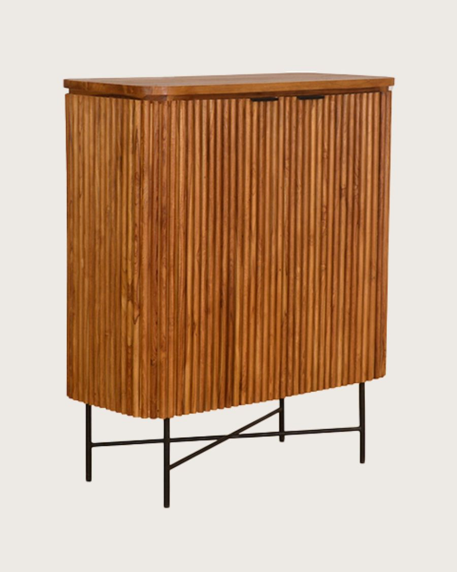 Opera - Credenza a 2 ante in teak riciclato