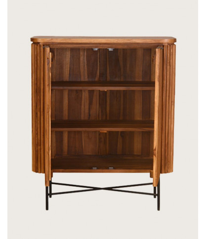 Opera - Credenza a 2 ante in teak riciclato