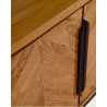 Kappa - Grand Buffet bas en teck recyclé avec motif chevron et métal 180 cm