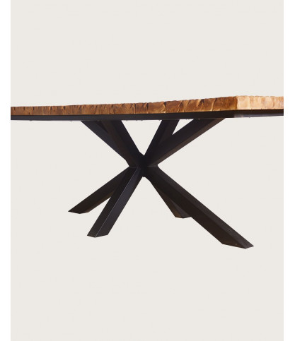 Sun - Solid teak dining table with sun motif, L200 cm, 10 people.