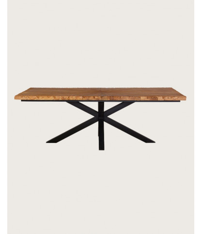 Sun - Solid teak dining table with sun motif, L200 cm, 10 people.