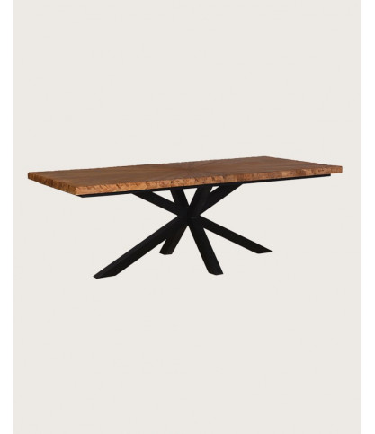 Sun - Solid teak dining table with sun motif, L200 cm, 10 people.