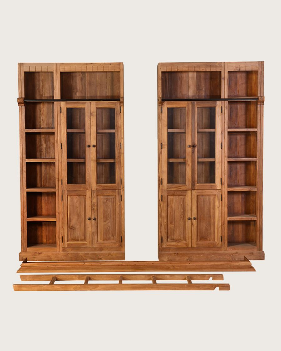 Annisa - Librería de teca maciza recuperada 250 cm