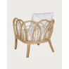 Aurora- Fauteuil de jardin en rotin avec coussin blanc