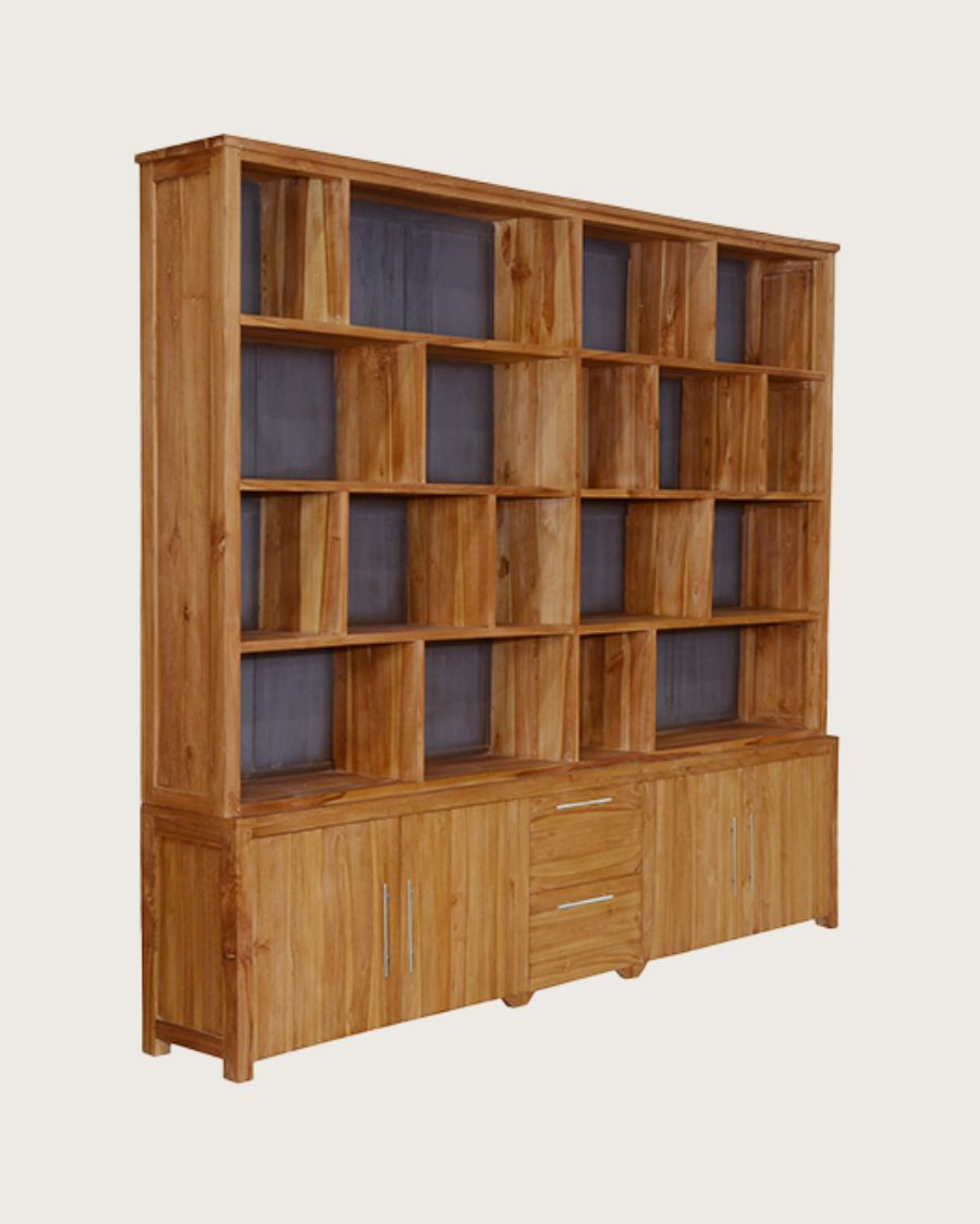 Atlas - Large Teak Wood Bookcase