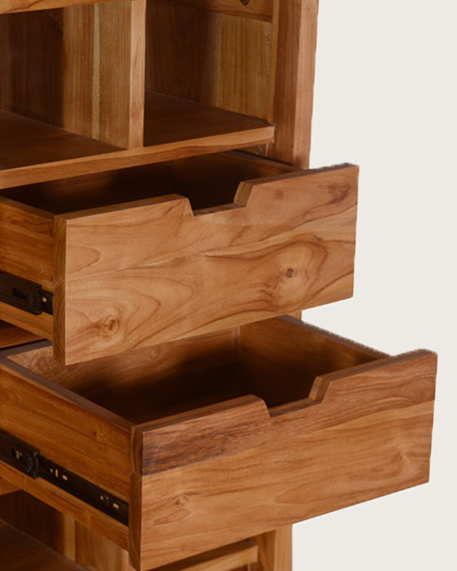Lexis - Libreria in legno di teak riciclato