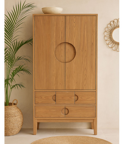 Kyoto - Solid teak wood wardrobe