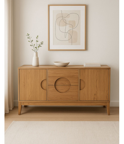 Kyoto - Vintage dressoir van massief teakhout, 165 cm