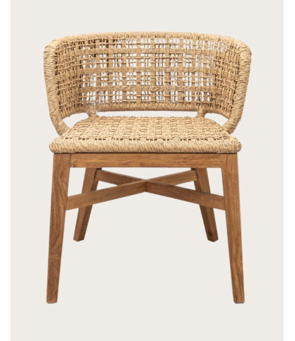 Tima - Sedia in teak e rattan sintetico