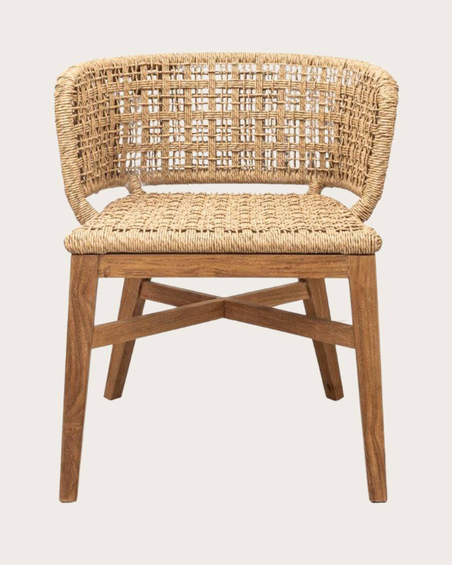 Tima - Sedia in teak e rattan sintetico