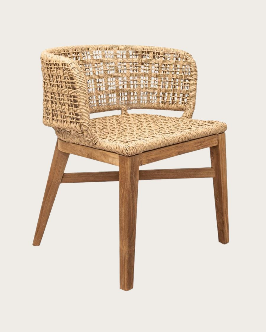 Tima - Sedia in teak e rattan sintetico