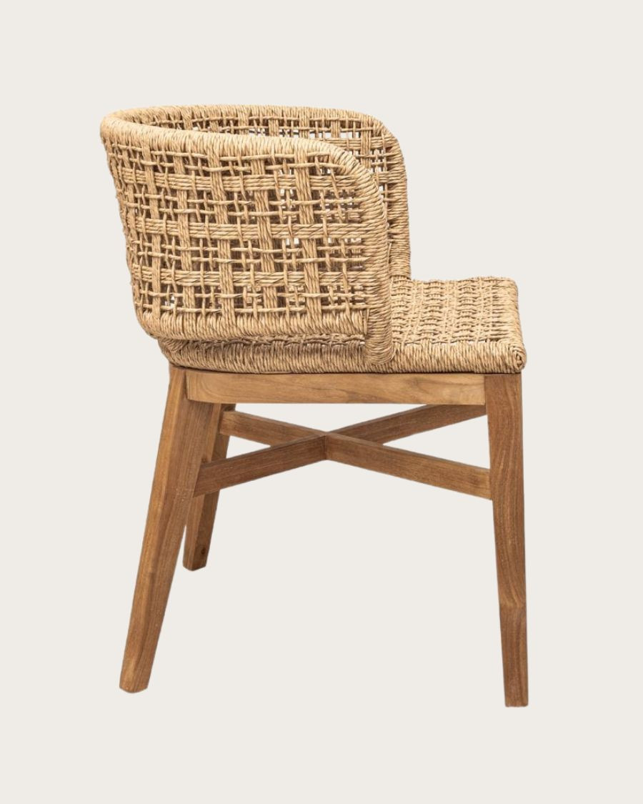 Tima - Sedia in teak e rattan sintetico