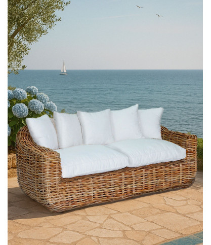 Phuket - 3-Sitzer-Gartensofa aus Rattan