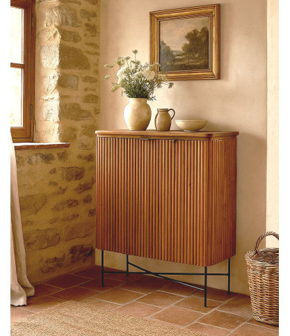 Opera - Credenza a 2 ante in teak riciclato