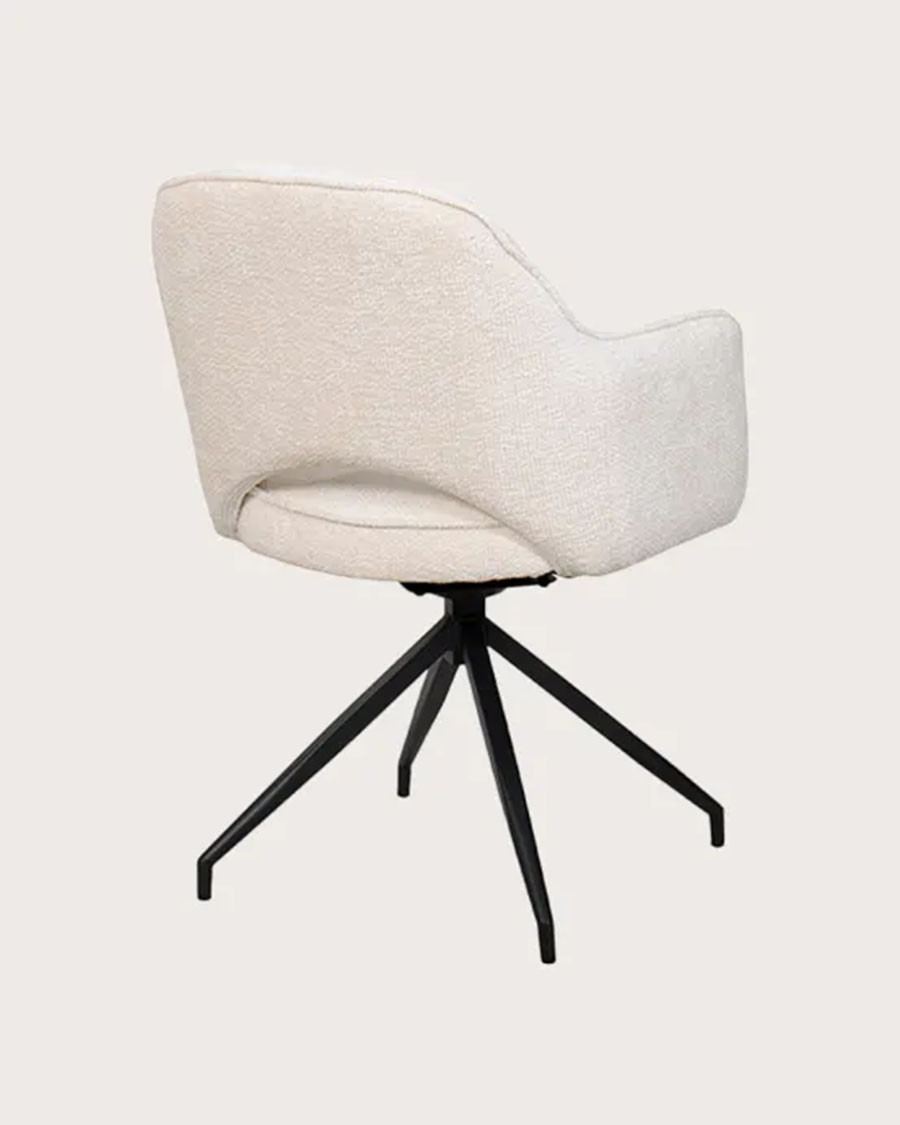 Elba - Set di 2 sedie in tessuto beige con gambe in metallo