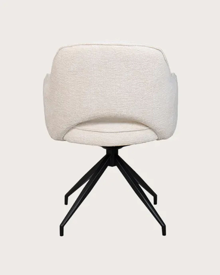 Elba - Lot de 2 Chaises en tissu beige et pieds métal