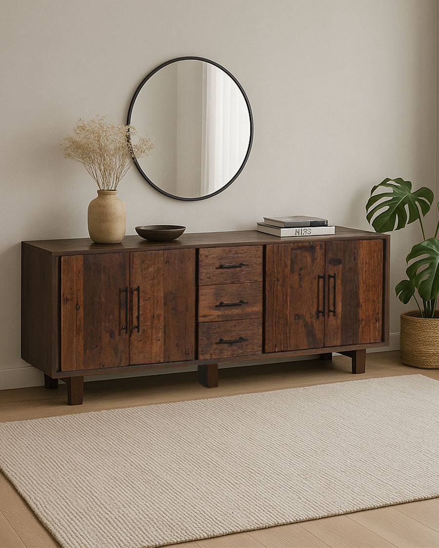 Alto - Credenza bassa in teak riciclato 200 cm