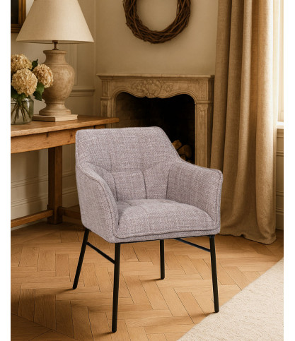 Chacha - Lot de 2 chaise en tissu et pieds métal
