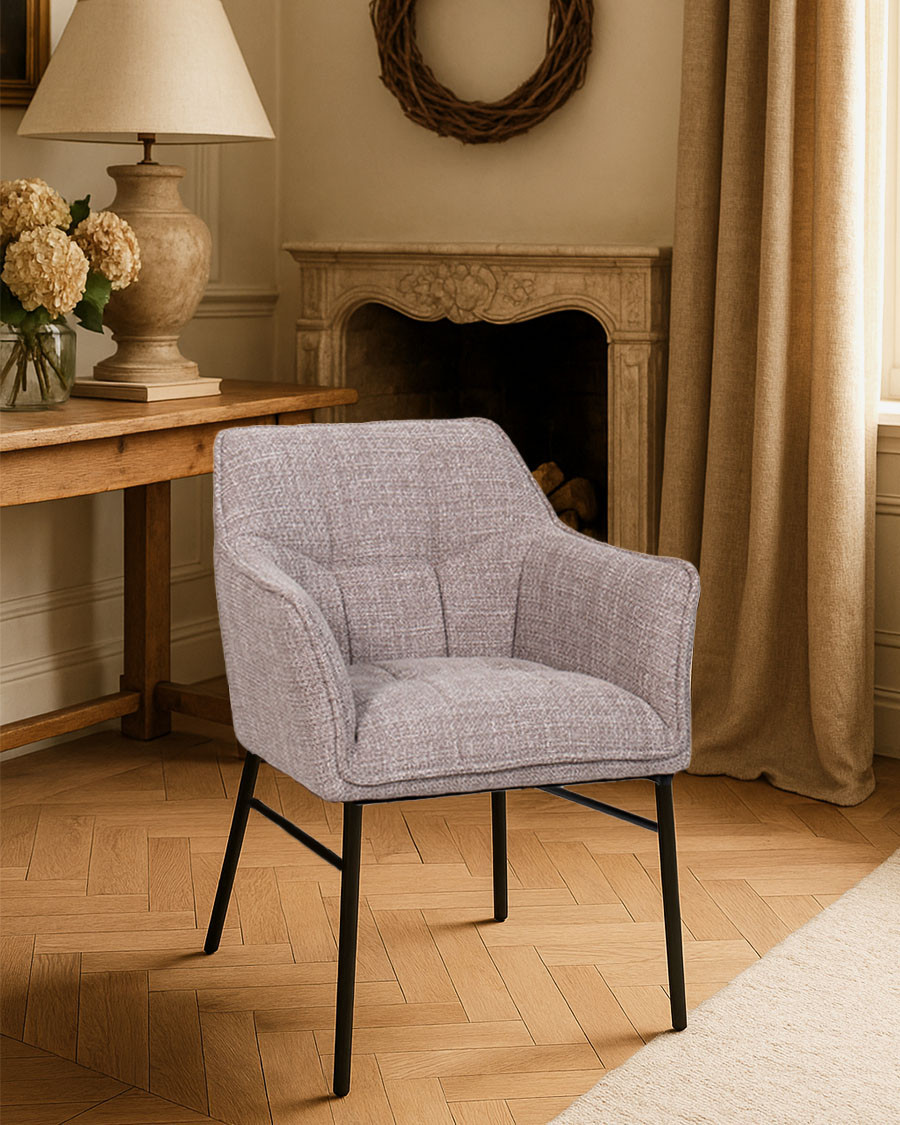 Chacha - Taupe fabric chair...