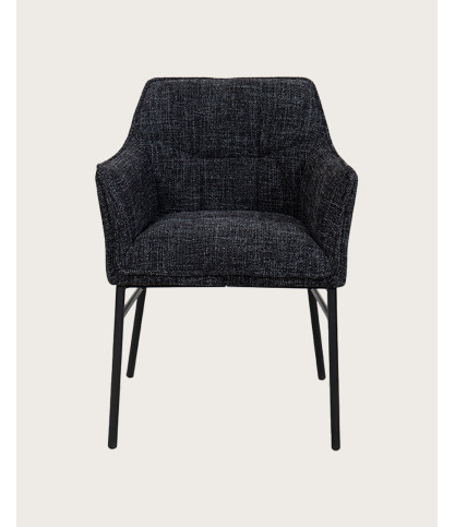 Chacha - Chaise en tissu Taupe et pieds métal