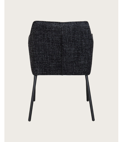 Chacha - Silla de tela negra con patas de metal