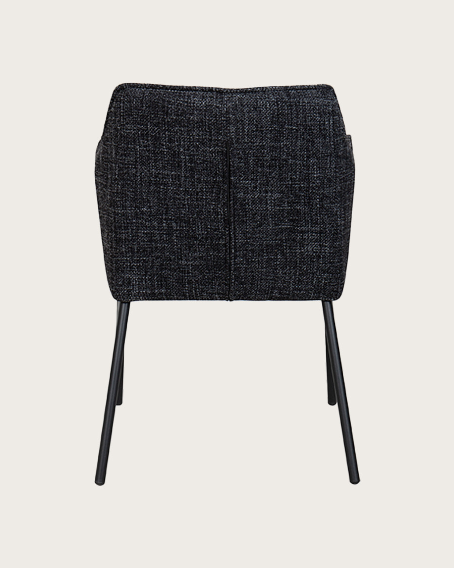 Chacha - Silla de tela negra con patas de metal