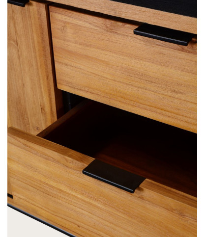 Indra - Laag dressoir van tweekleurig gerecycled teakhout, 160 cm