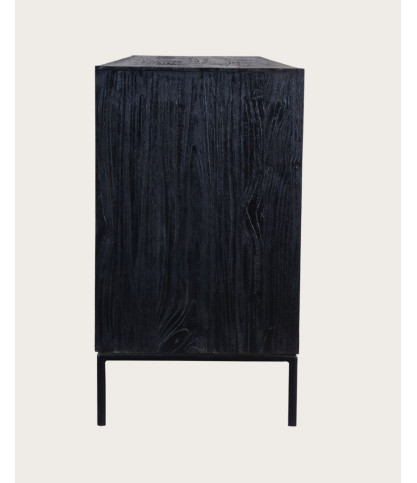 Indra Grand - Large low sideboard in two-tone recycled teak, 200 cm
