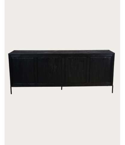 Indra Grand - Großes, niedriges Sideboard aus zweifarbigem, recyceltem Teakholz, 200 cm