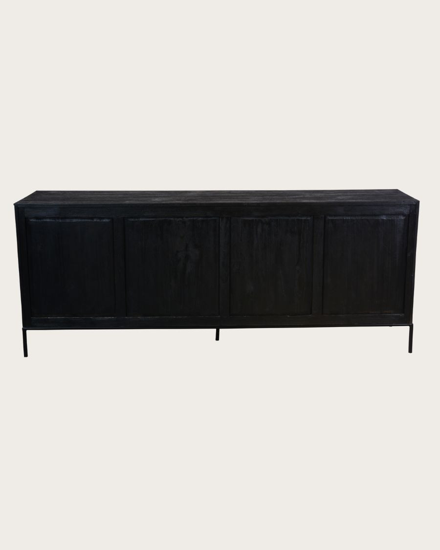 Indra Grand - Aparador bajo grande de teca reciclada bicolor, 200 cm