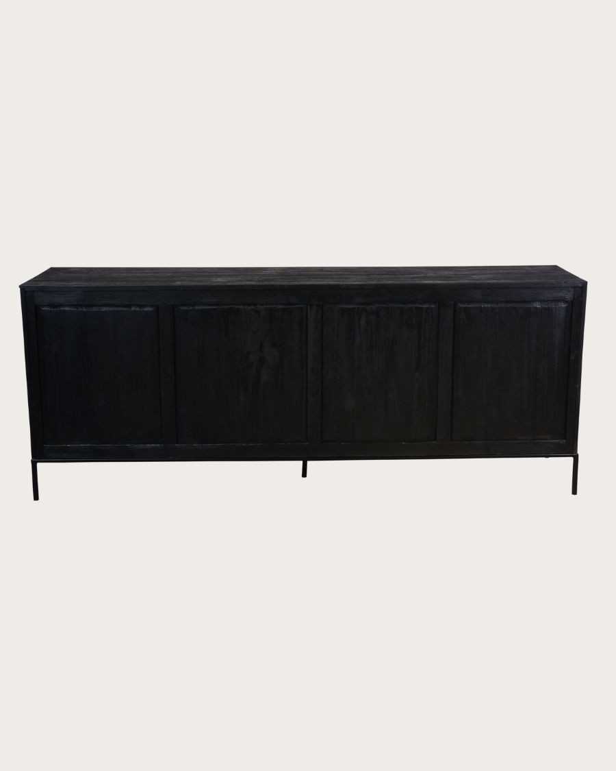 Indra Grand - Großes, niedriges Sideboard aus zweifarbigem, recyceltem Teakholz, 200 cm
