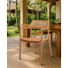 Sienne - Chaise en teck avec détail rotin