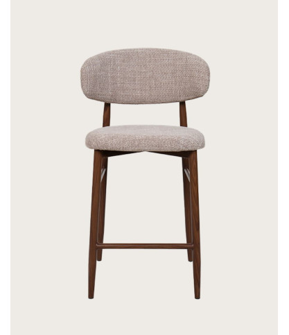 Kerin - Chaise de bar en tissu et pieds métal