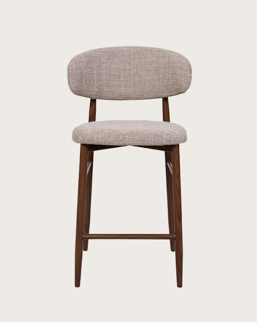 Kerin - Bar stool in fabric with metal legs