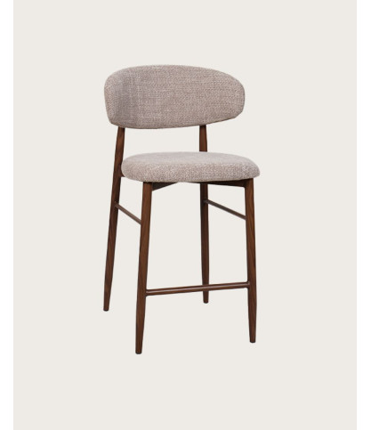 Kerin - Chaise de bar en tissu et pieds métal