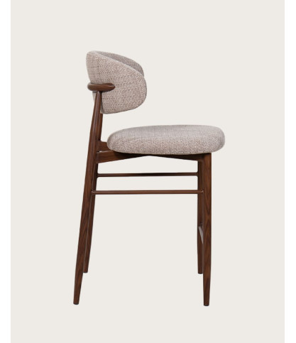 Kerin - Chaise de bar en tissu et pieds métal