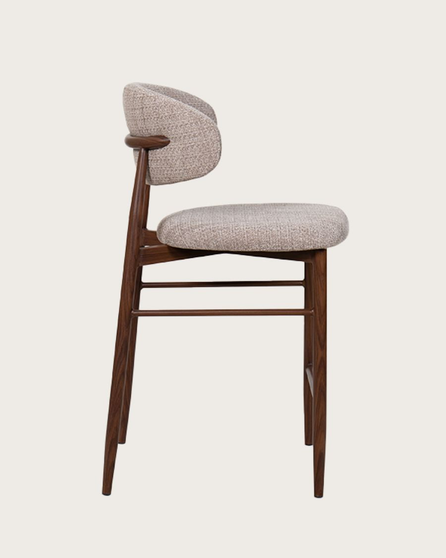 Kerin - Taburete de bar de tela con patas metálicas