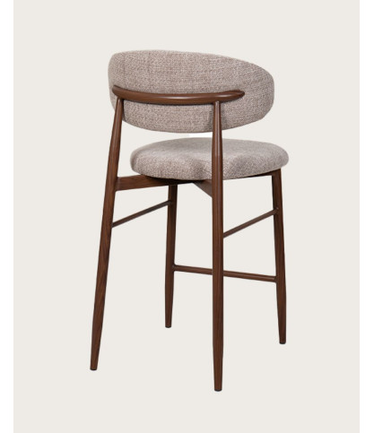 Kerin - Chaise de bar en tissu et pieds métal