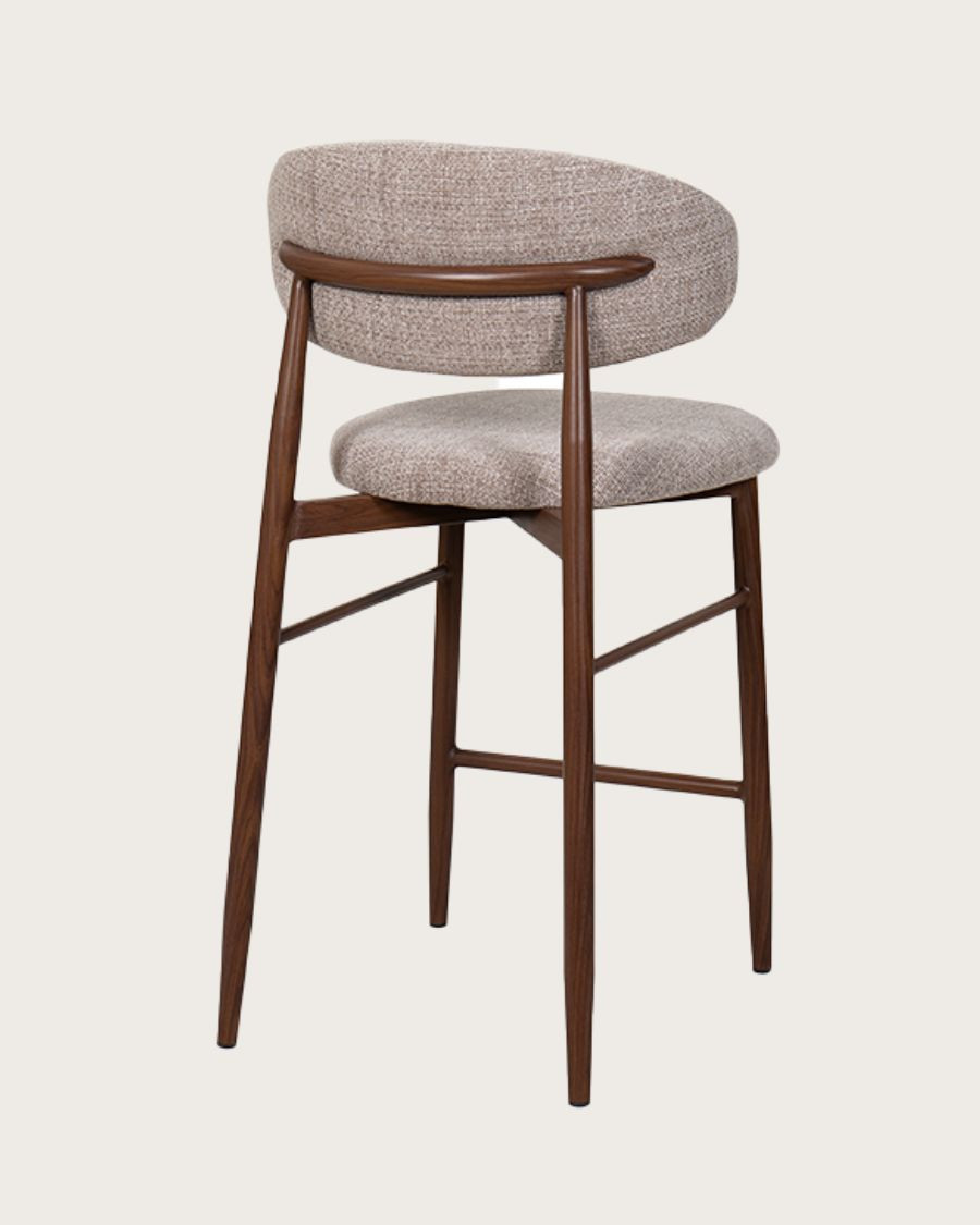 Kerin - Chaise de bar en tissu et pieds métal