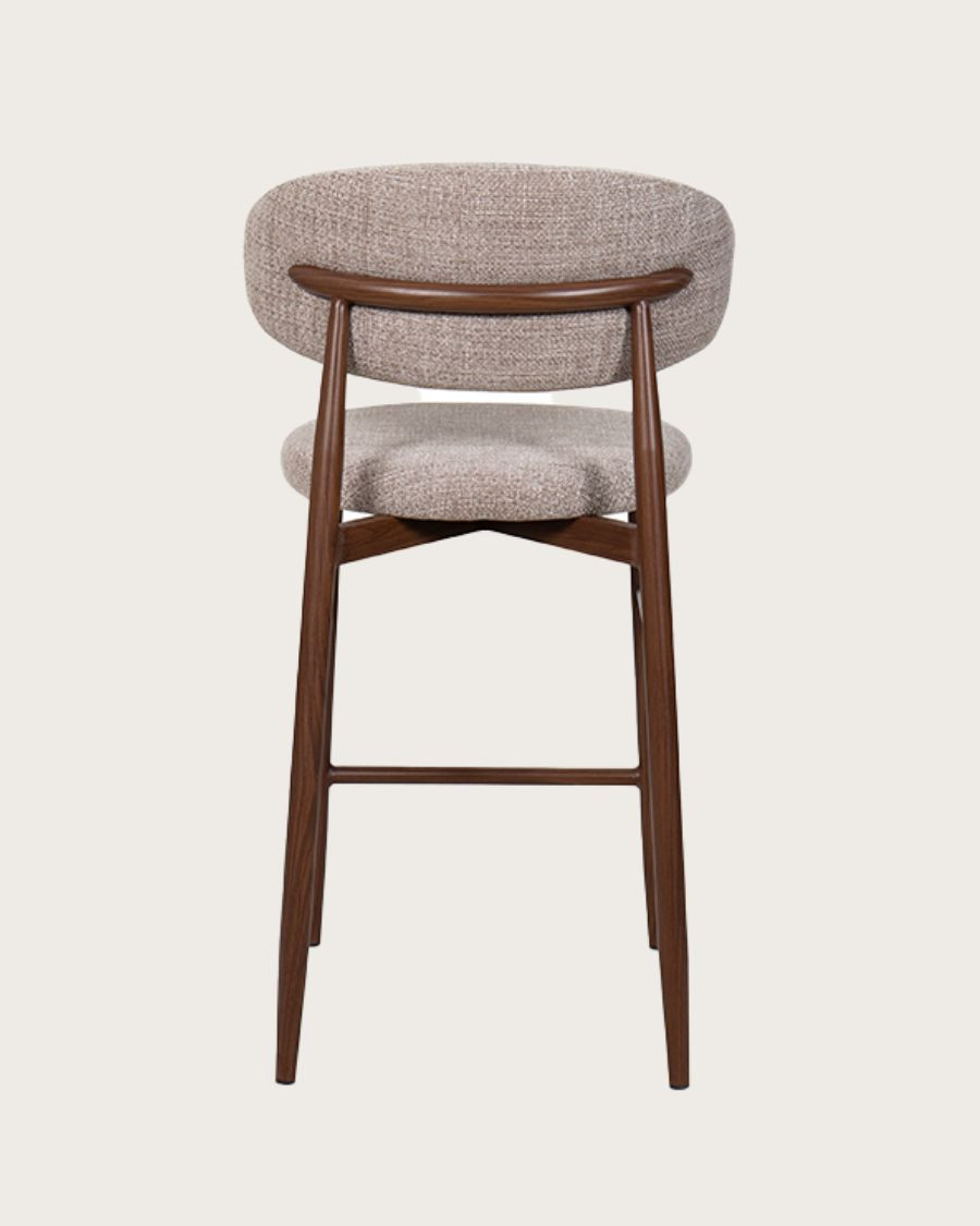 Kerin - Chaise de bar en tissu et pieds métal