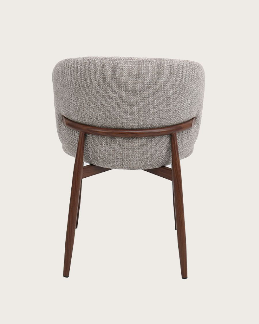 Mila - Lot de 2 Chaises en tissu taupe et pieds métal