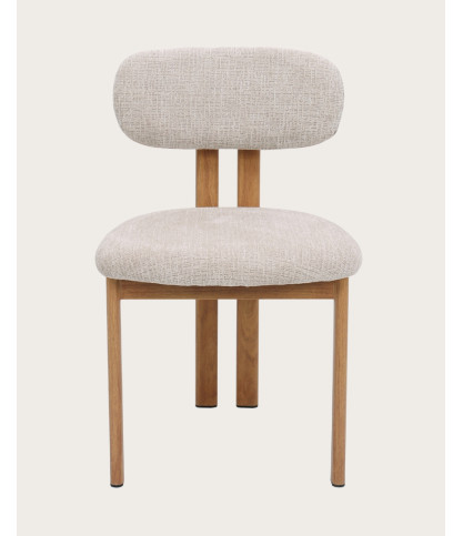 Zuno - Chaise en tissu beige et pieds métal