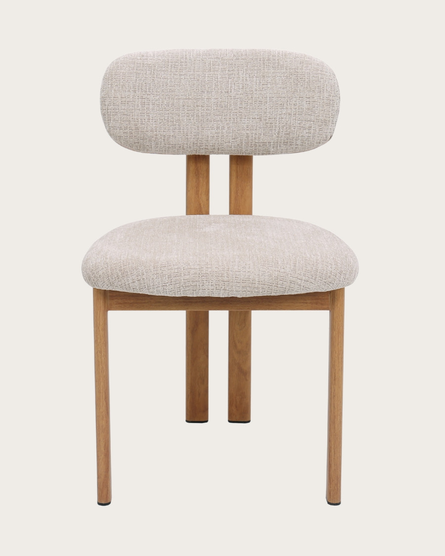 Zuno - Chaise en tissu beige et pieds métal