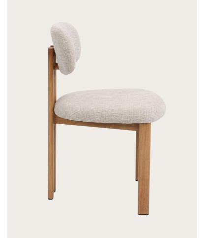 Zuno - Chaise en tissu beige et pieds métal
